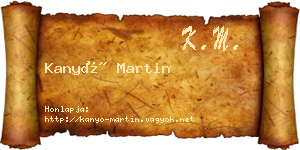 Kanyó Martin névjegykártya