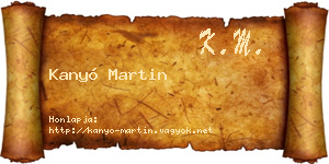 Kanyó Martin névjegykártya